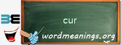 WordMeaning blackboard for cur